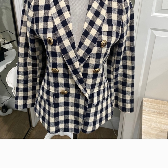 Smythe Navy and Cream Checkered Blazer